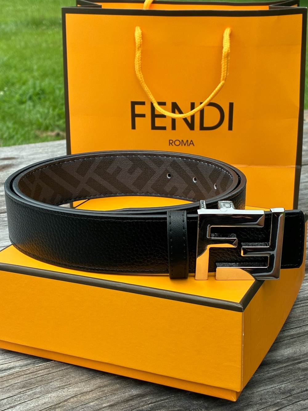 Fendi FF Reversible Logo Plaque Belt